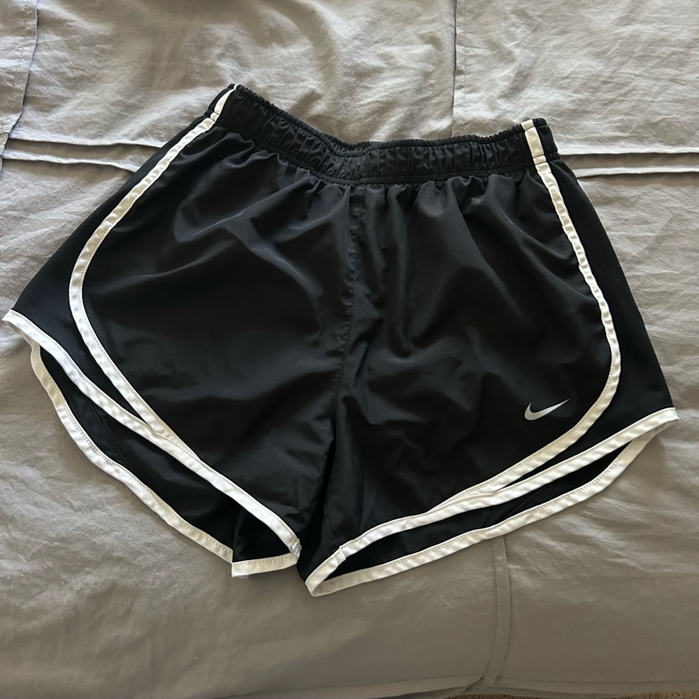 Nike Women's Black and White Athletic Shorts